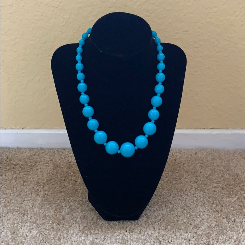 Turquoise Plastic Bead Necklace